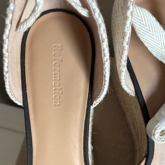 Reformation Camille Espadrille Black Wedge Platform Sandals for Women NWT Size10 - Picture 5 of 7